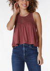 Mesh Inset Shirred Sweetheart Tank *FINAL SALE*