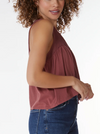 Mesh Inset Shirred Sweetheart Tank *FINAL SALE*
