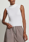 Fowler Fitted Knit Tank- White
