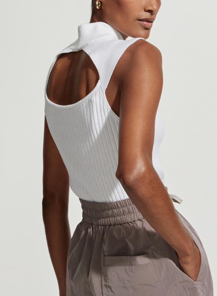 Fowler Fitted Knit Tank- White