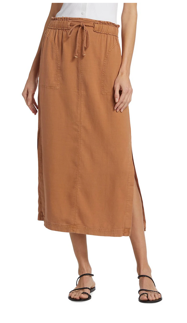 Luella Linen Blend Skirt—Clay