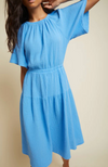 Soon Tiered Midi Dress- Lapis Blue