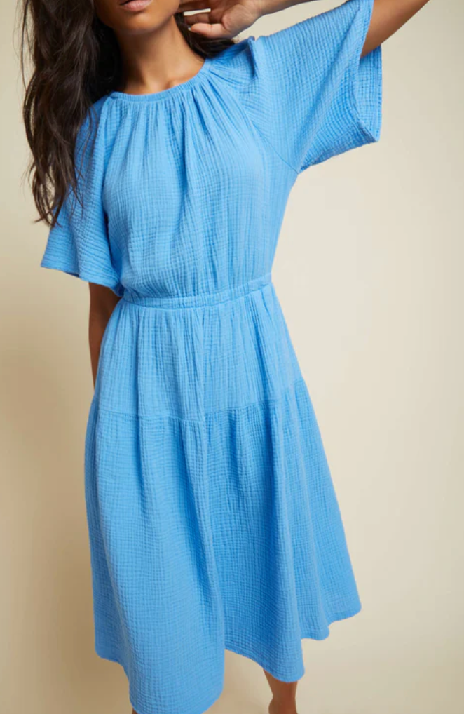 Soon Tiered Midi Dress- Lapis Blue**FINAL SALE**