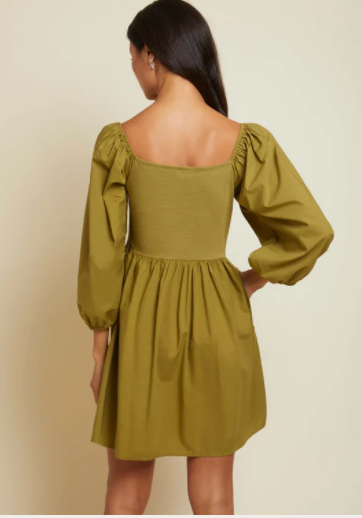 Heddie Combo Babydoll Dress- Lichen Green*Final sale**