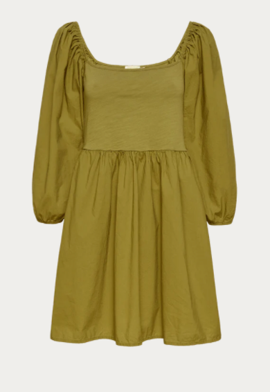 Heddie Combo Babydoll Dress- Lichen Green*Final sale**