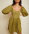 Heddie Combo Babydoll Dress- Lichen Green*Final sale**