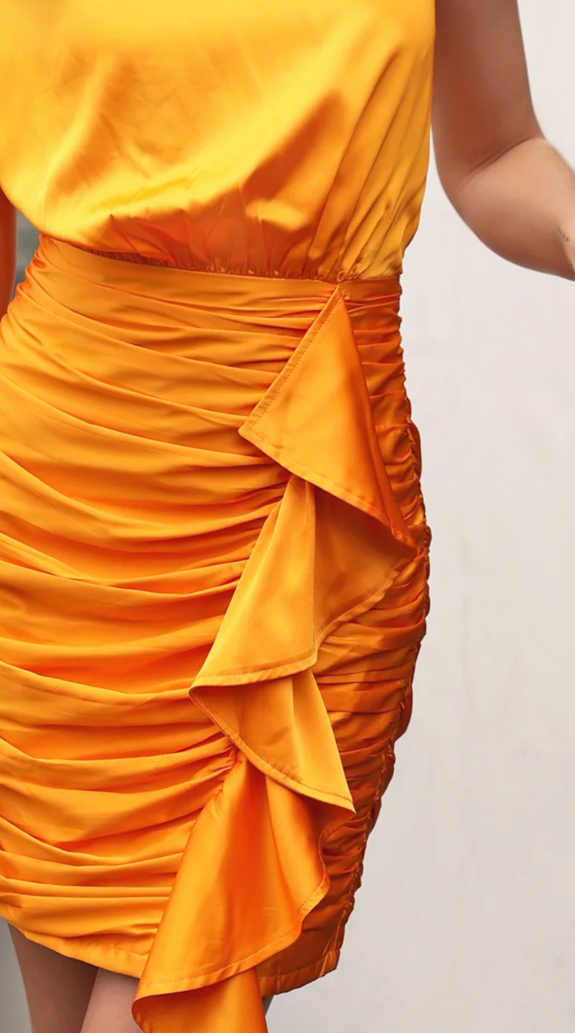 Ariel Draped One Shoulder Mini Dress**final sale**