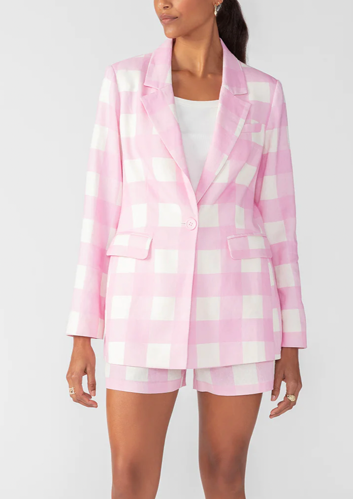 Kora Blazer- Cotton Candy Gingham**FINAL SALE**