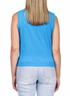 Twisted Cotton Blend Tank- Blue Wire