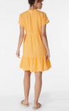 Drop Shoulder Tiered Mini Dress- Marigold**FINAL SALE**