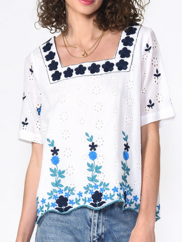 Missi Flower Embroidered Top