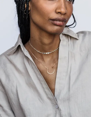 Hanna Half Moon Necklace- Sterling Silver