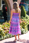 The Ivy Midi Skirt Dress- Purple Print