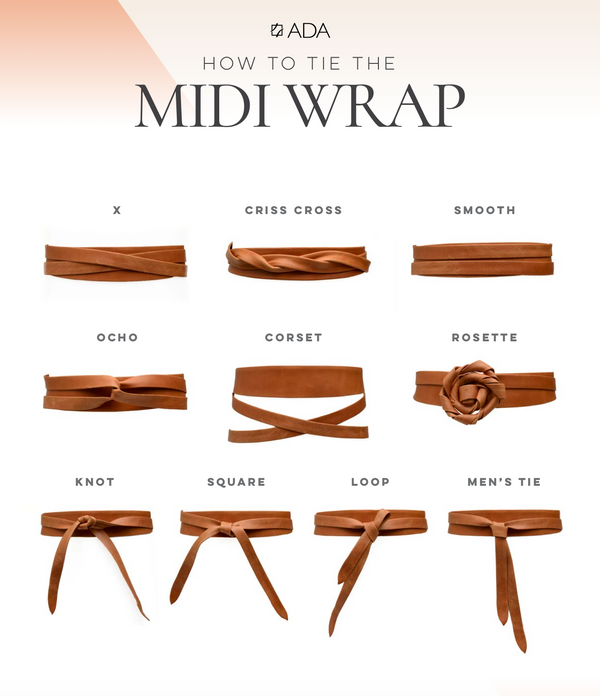 Midi Wrap Belt- Cognac