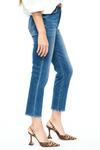 Monroe High- Rise Cropped Straight Jean- Medium Wash