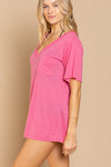 Relaxed Fit T-Shirt- Pink
