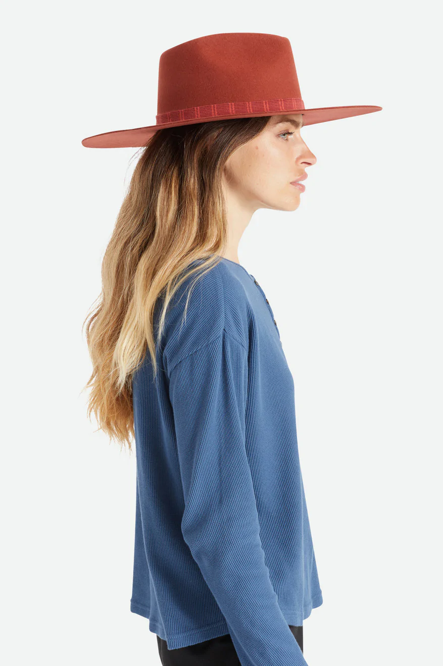 Leigh Felt Fedora- Burnt Henna