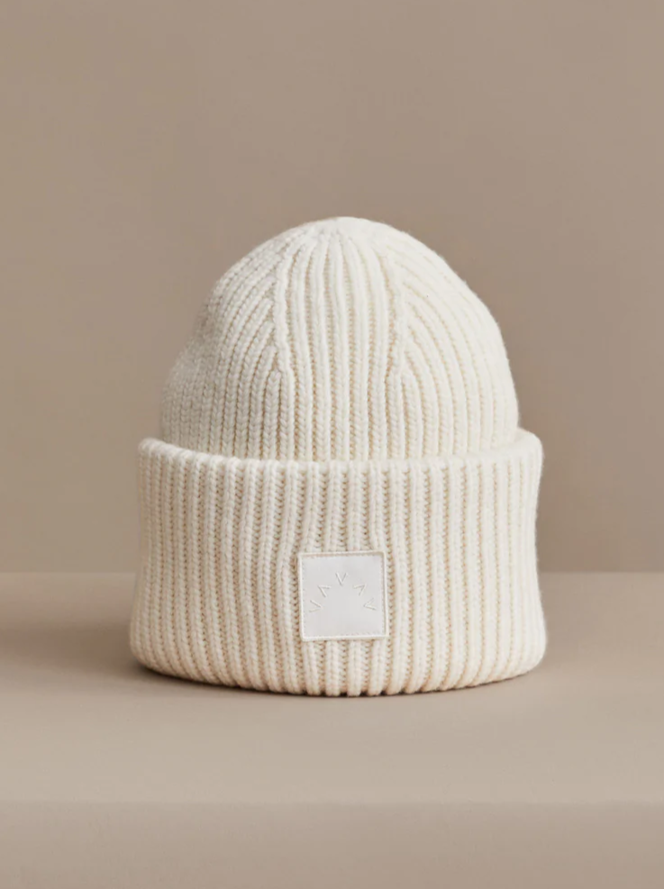 Cresta Rib Beanie Hat-Cream