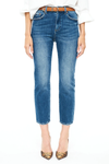 Monroe High- Rise Cropped Straight Jean- Medium Wash