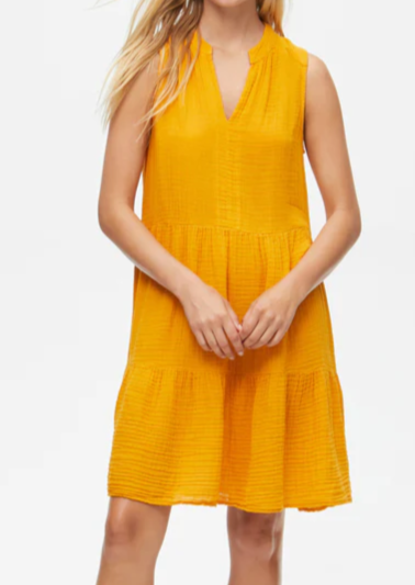 Daisy Double-Gauze Dress- Yellow