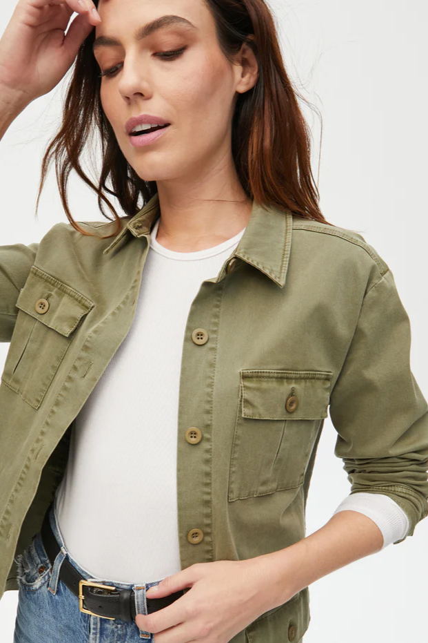 Alec Twill Utility Jacket- Olive