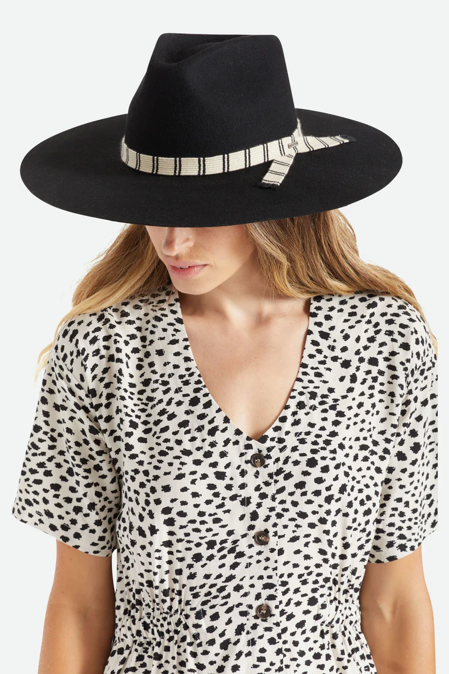 Leigh Felt Fedora- Black