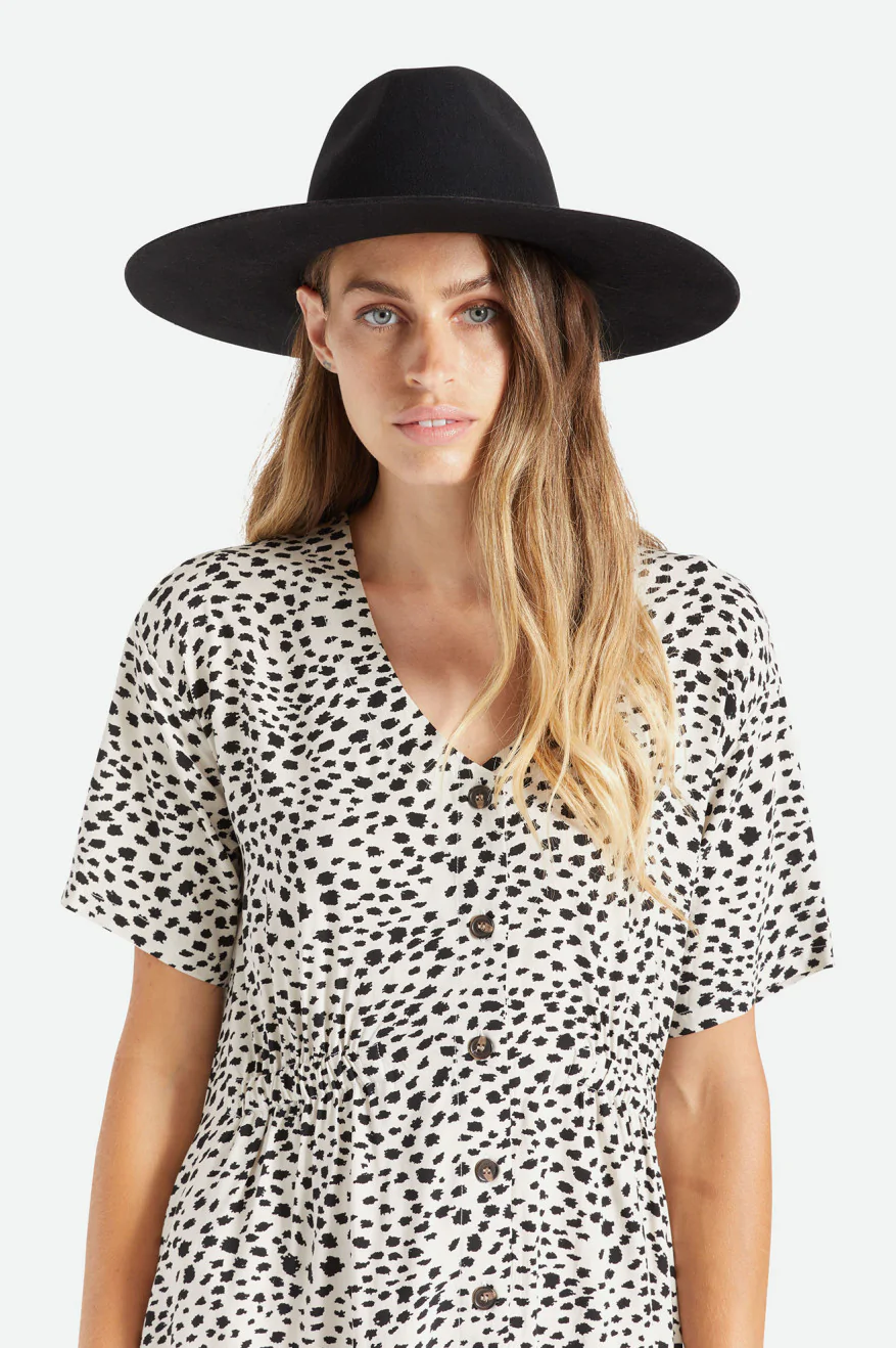 Leigh Felt Fedora- Black