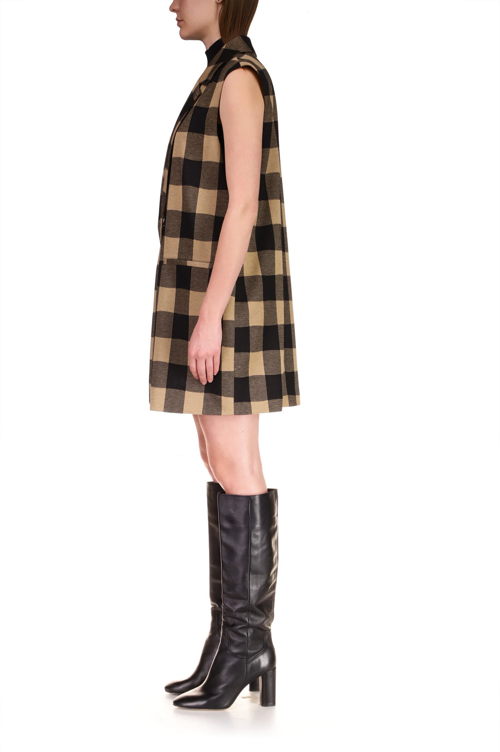 Carlyle Tan and Black Plaid Gilet ***Final Sale***