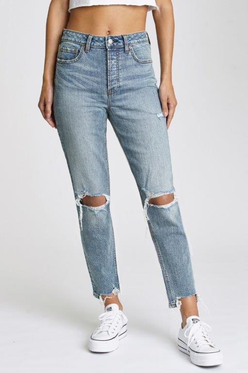 The Original High Rise Mom Jean Distressed Medium Wash **FINAL SALE**