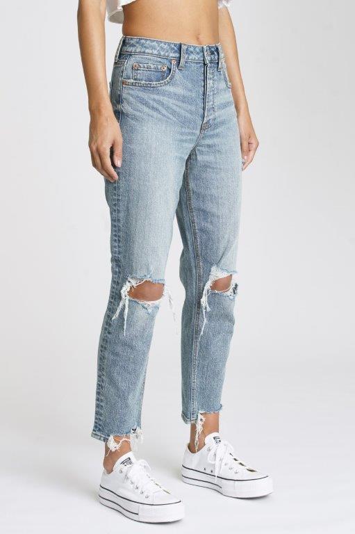 The Original High Rise Mom Jean Distressed Medium Wash **FINAL SALE**