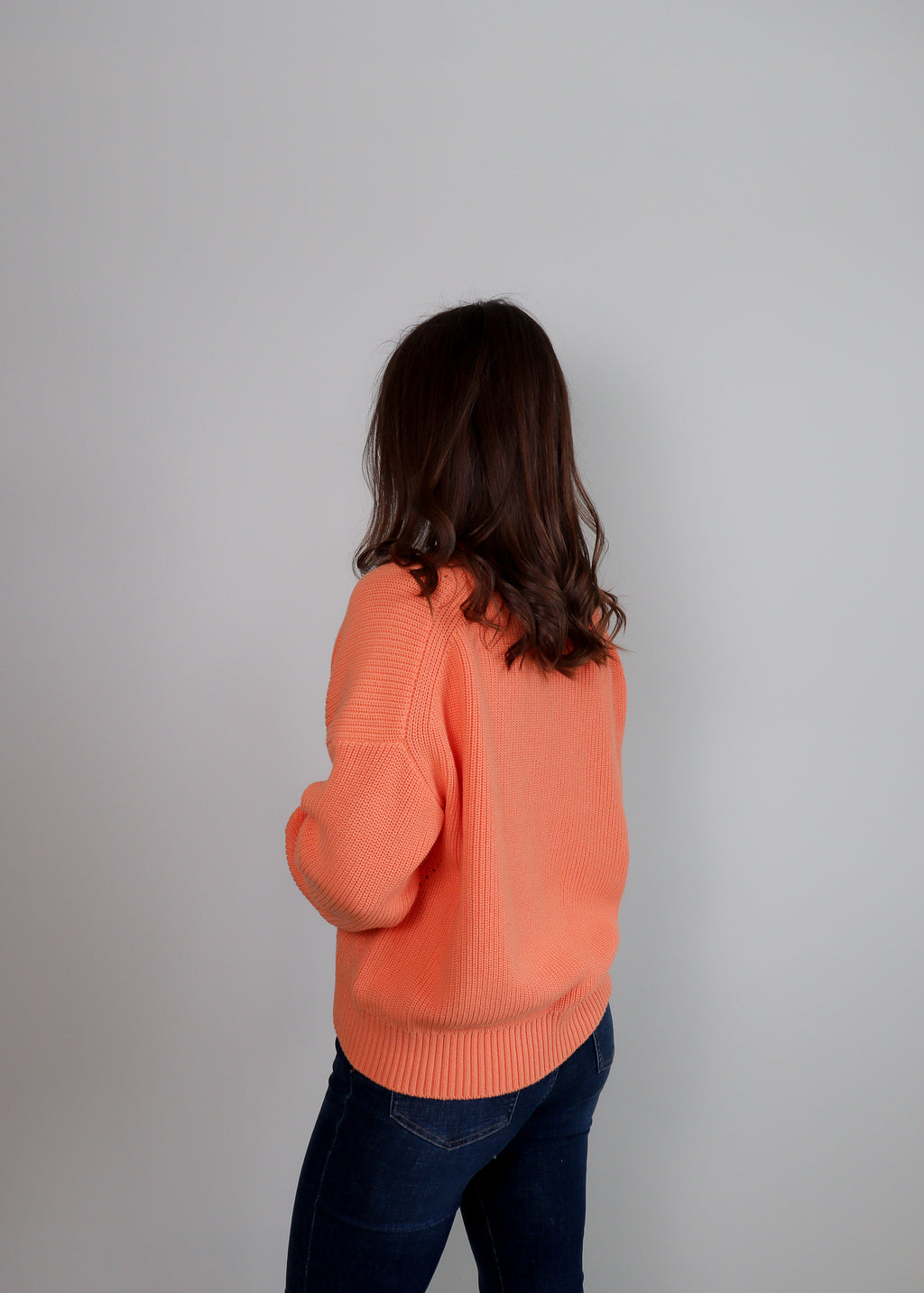 Joss V-Neck Sweater—Orange Marmalade