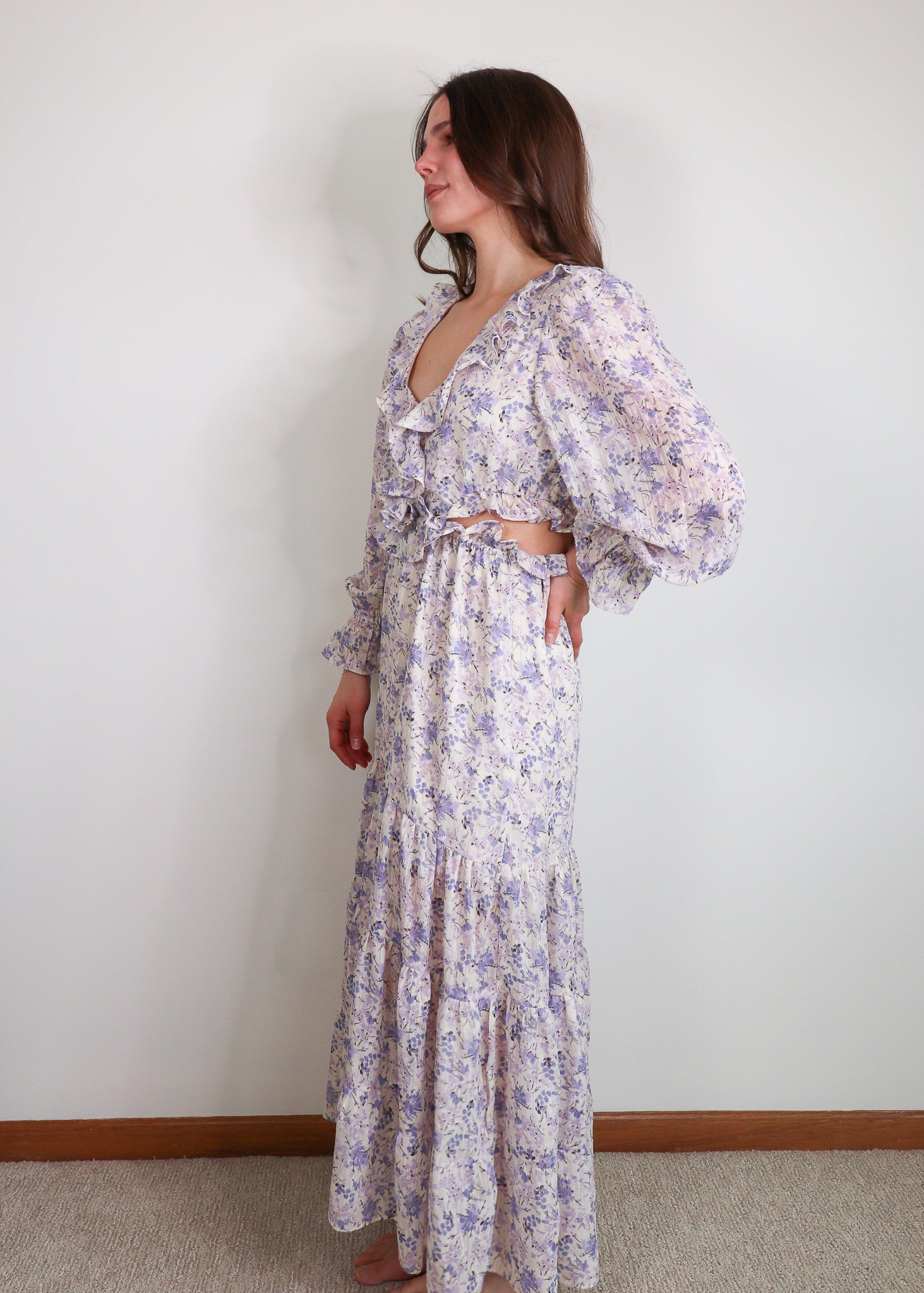 Paloma Cut-Out Dress—Botanical Print**Final sale**