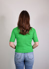 Florence Pointelle Knit Cardigan—Green**FINAL SALE**