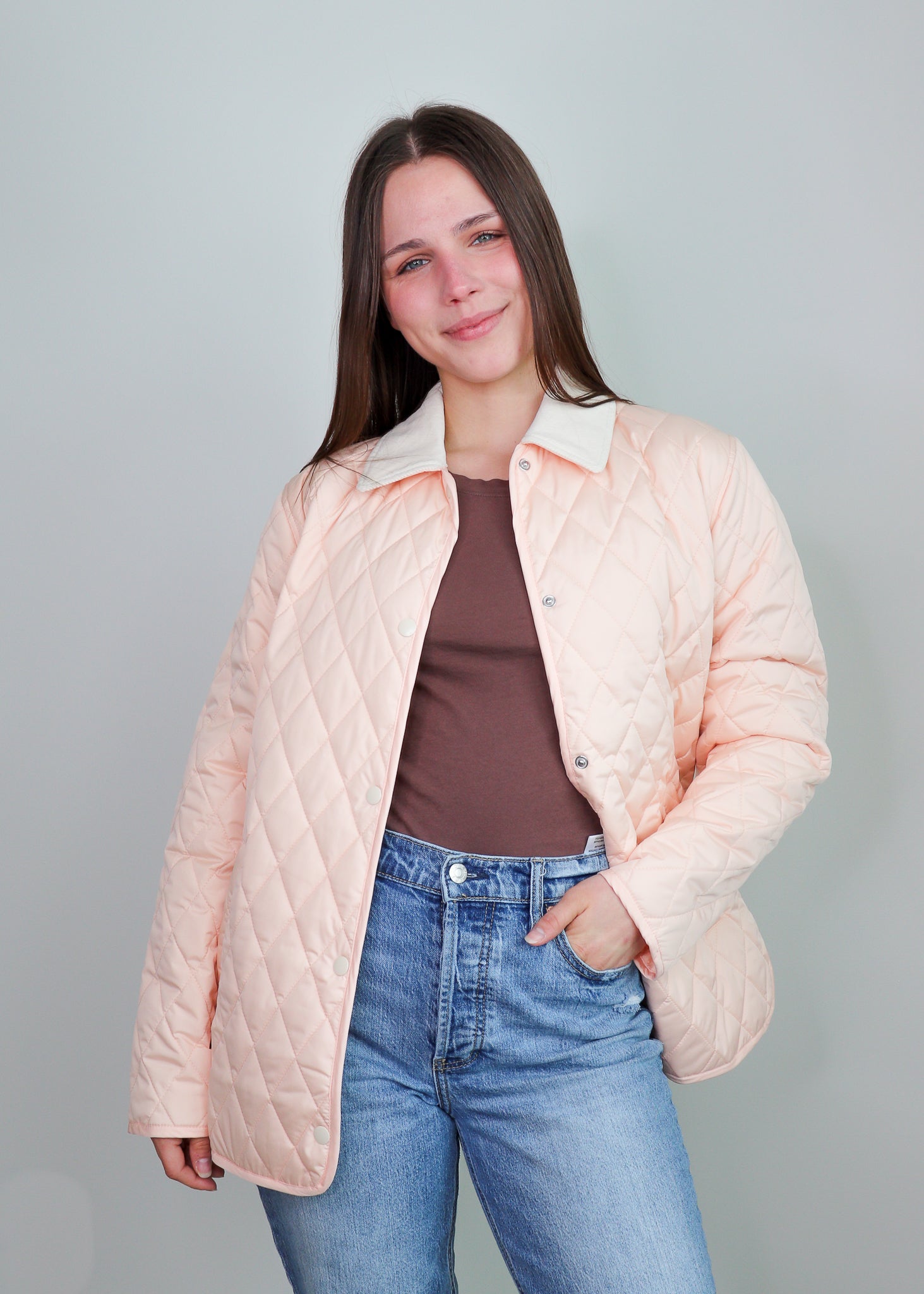 Cass Quilted Jacket—Salmon Pink ** FINAL SALE **
