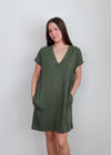 Dolman V-Neck Dress—Garden Green