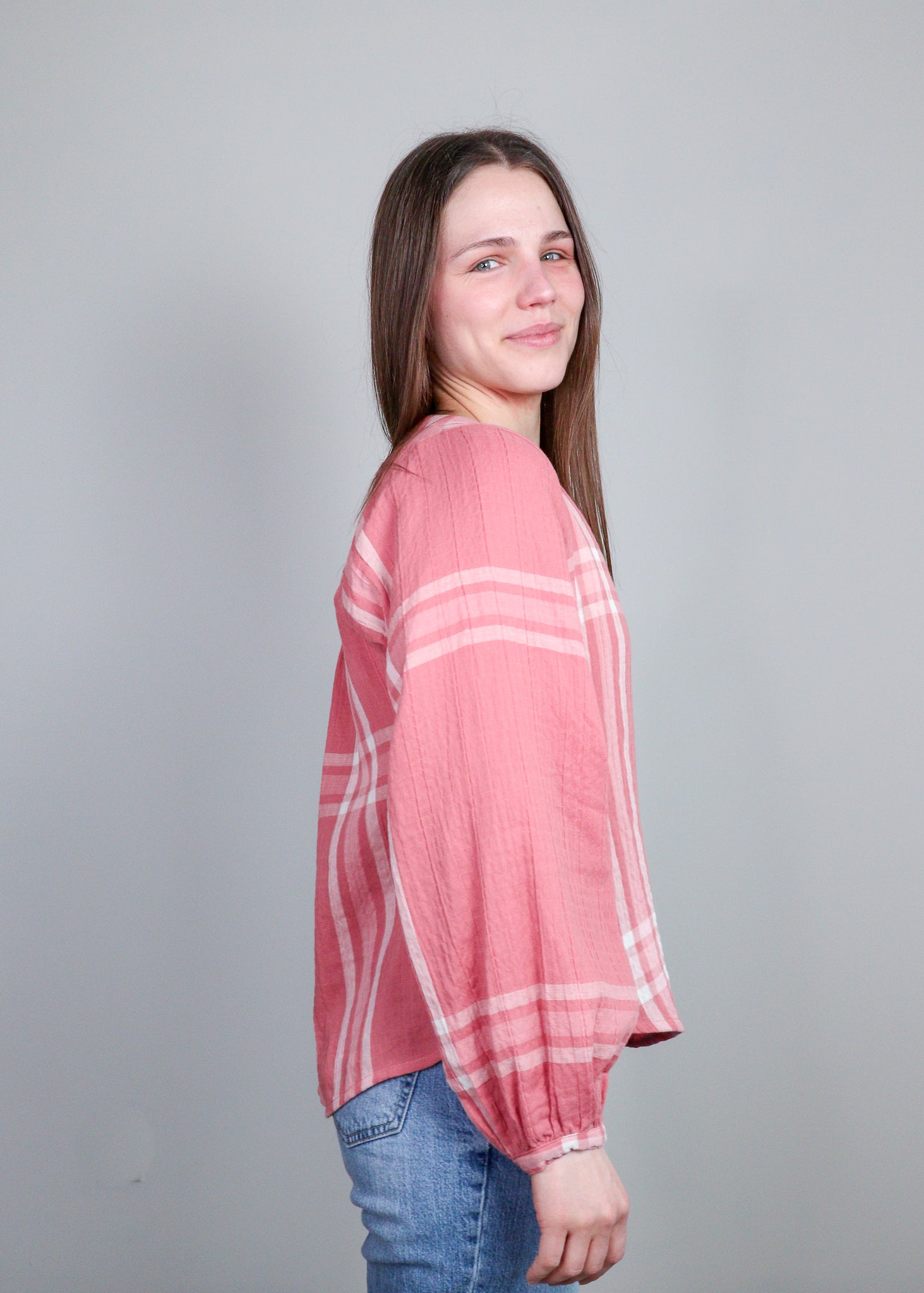 Elodie Pink Plaid Button Down