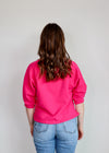 Fleur Raglan Sleeve Sweatshirt—Raspberry Pink